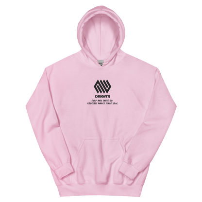 DRKWTR Reckless wakes embroidered Hoodie (Gray, Pink and White)
