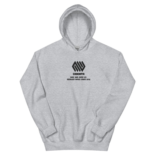 DRKWTR Reckless wakes embroidered Hoodie (Gray and White)